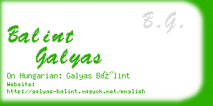 balint galyas business card